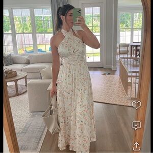 Petal & Pup White Halter Maxi Sundress